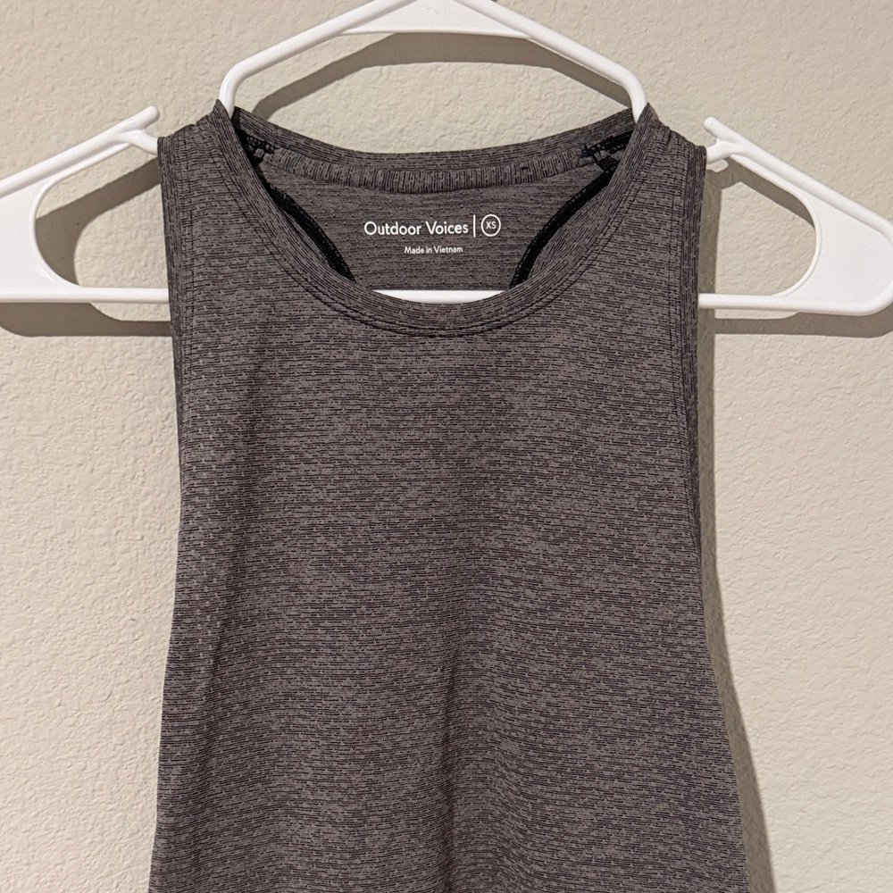 Outdoor Voices Heather Charcoal Gray Performance Tank
